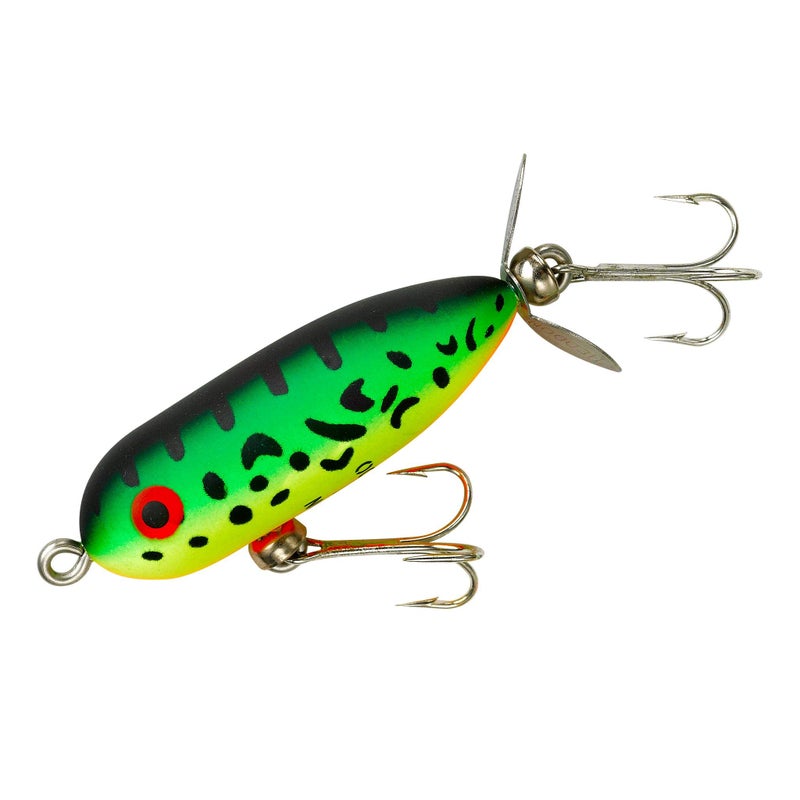 Heddon Torpedo Prop-Bait Topwater Fishing Lure with Spinner Action, Fluorescent Green Crawdad, Tiny Torpedo (1/4 oz) - Image 1